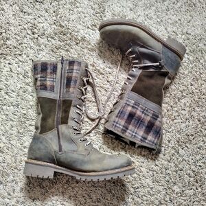 Overland Holiday Sheepskin Lace Up Winter Boots Sz 41/10,5